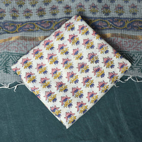Kota doria cotton hand block sanganeri print 3pc unstitched
