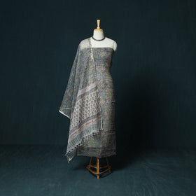 Kota doria cotton hand block sanganeri print 3pc unstitched