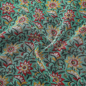 Kota doria cotton hand block sanganeri print fabric 07