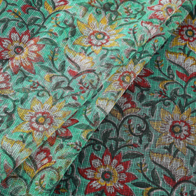 Kota doria cotton hand block sanganeri print fabric 07