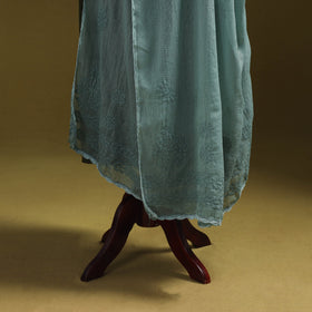 Green - kota doria cotton hand embroidered lucknowi