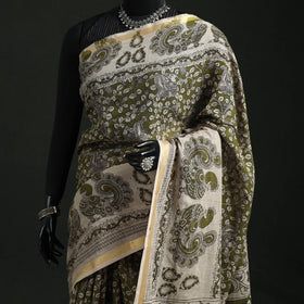 Kota doria cotton printed kalamkari saree 07 - handcrafted