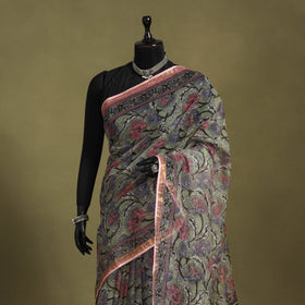 Green - kota doria cotton sanganeri saree 12 - handcrafted