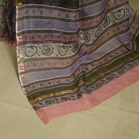 Green - kota doria cotton sanganeri saree 12 - handcrafted