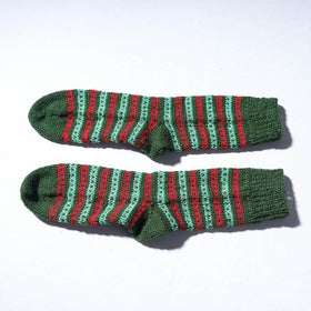 Green Kumaun Hand Knitted Woolen Socks (Adult)