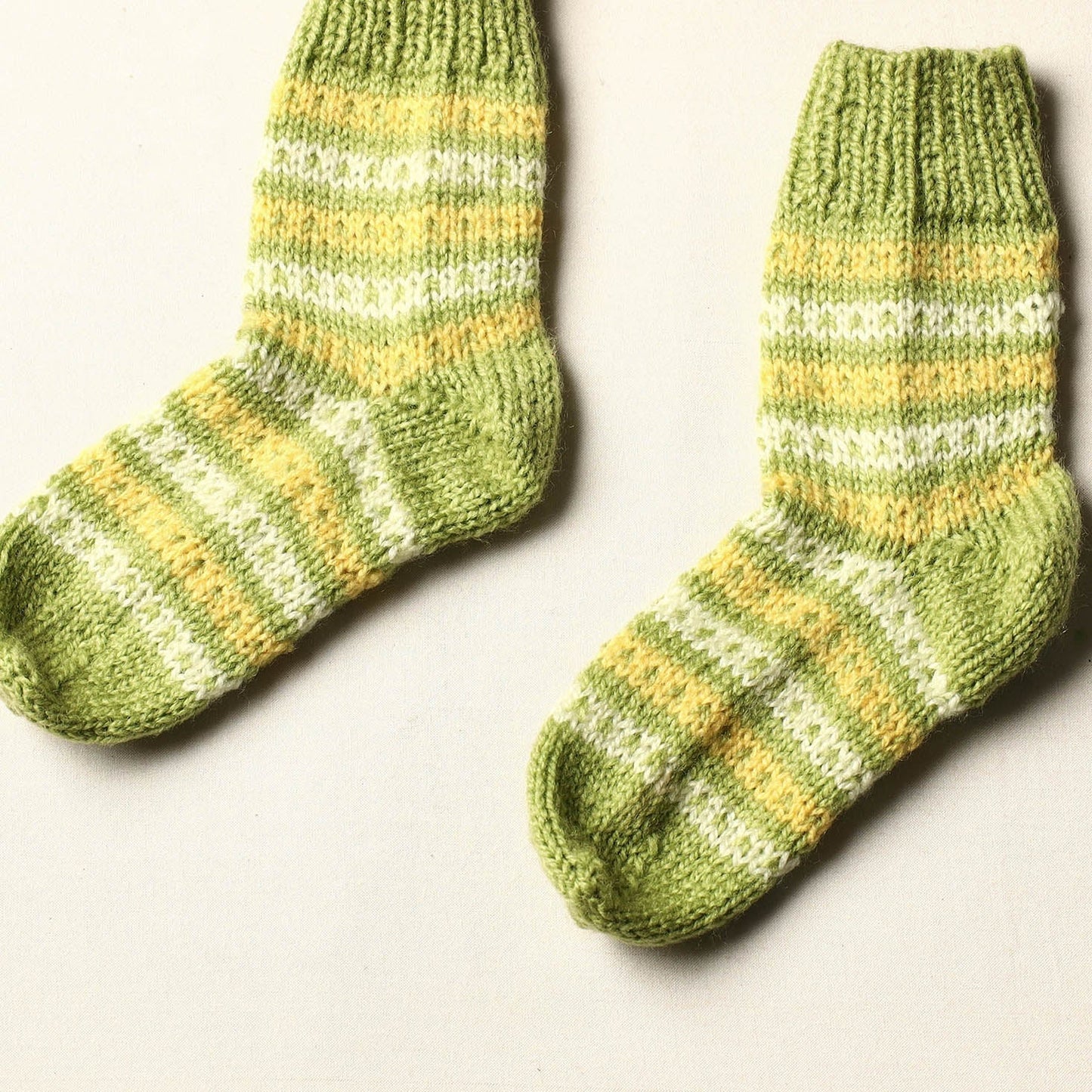  Green Kumaun Hand Knitted Woolen Socks - Kids