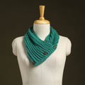 Green - kumaun hand knitted woollen button cowl 27