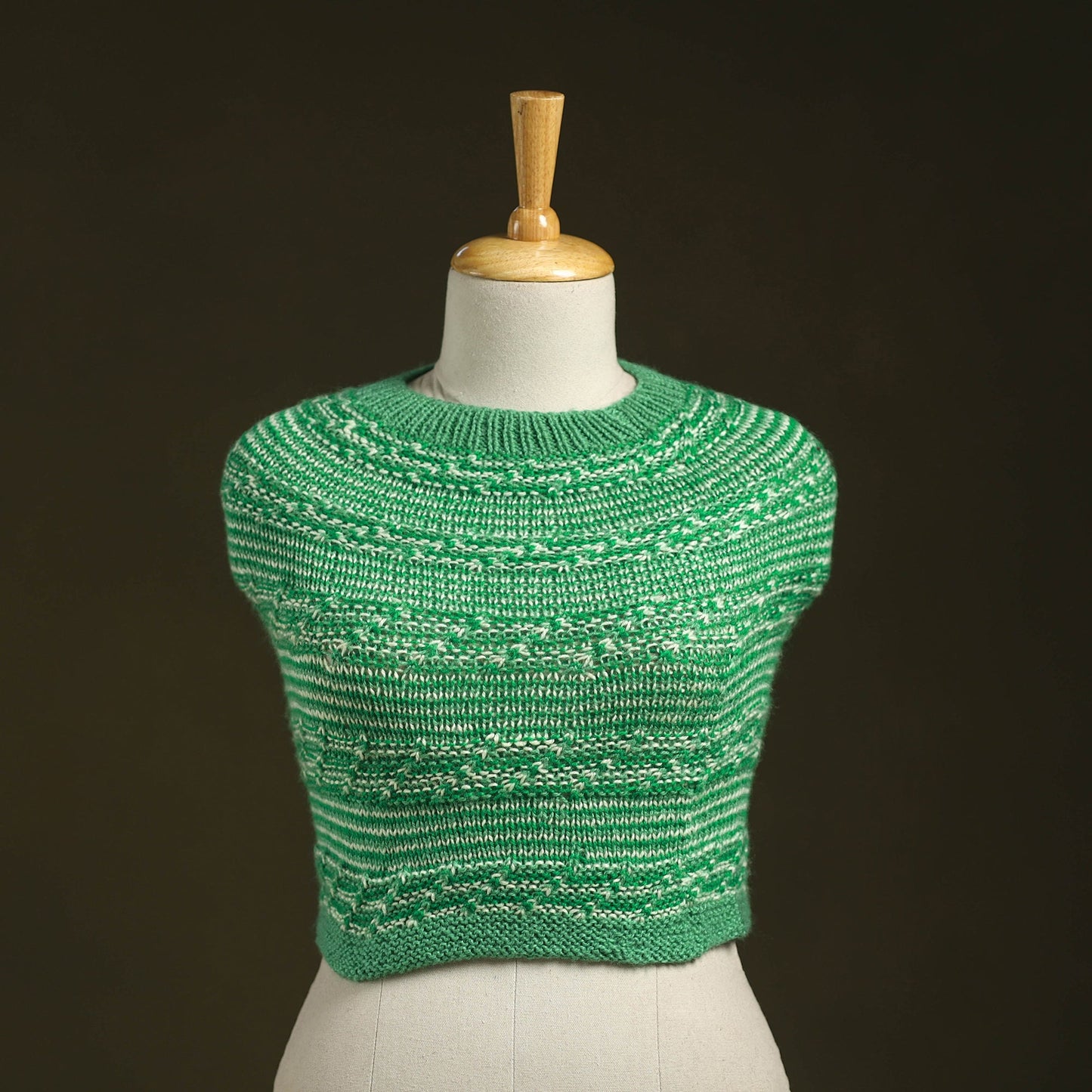Green - kumaun hand knitted woollen cowl 19 - handcrafted
