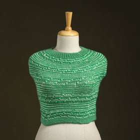 Green - kumaun hand knitted woollen cowl 19 - handcrafted