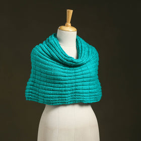 Green - kumaun hand knitted woollen cowl 41 - handcrafted