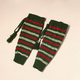 Green Kumaun Hand Knitted Woollen Leg Warmer