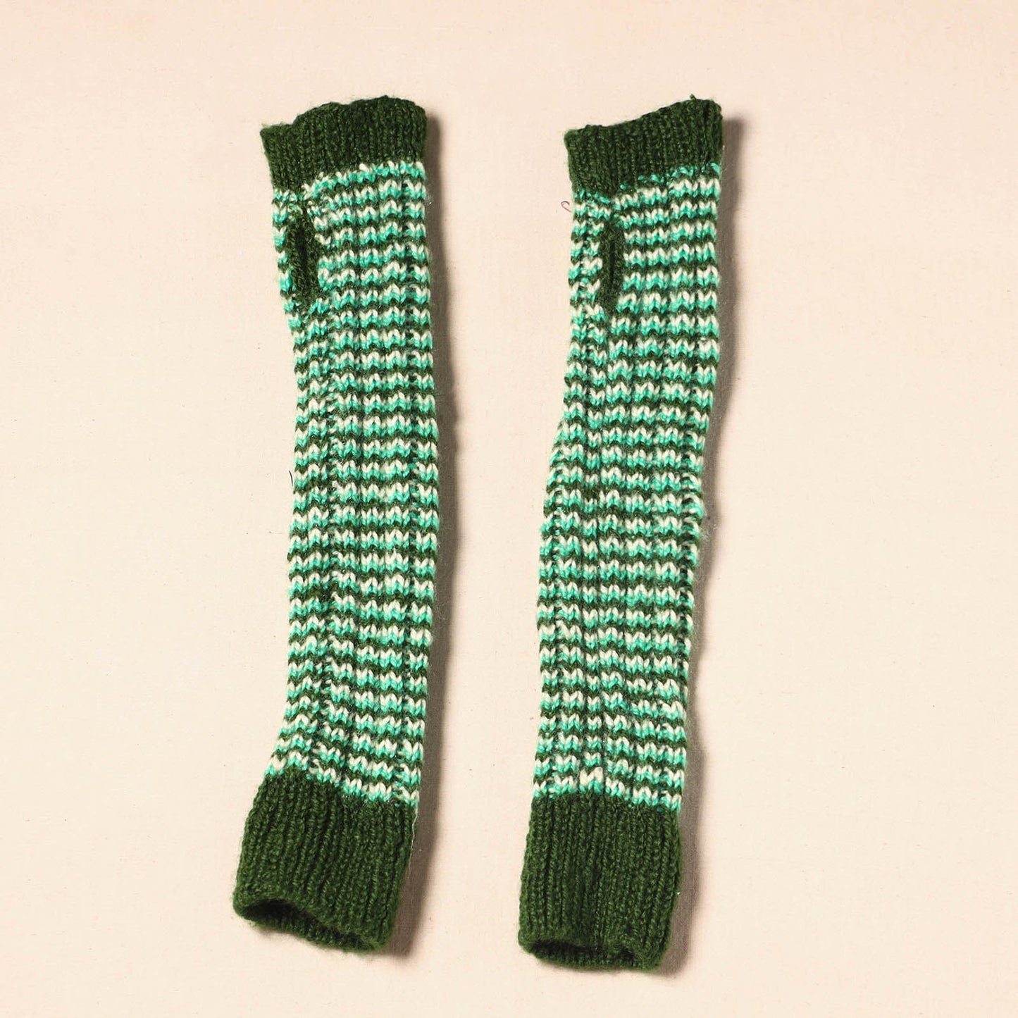 Green Kumaun Hand Knitted Woollen Hand Warmer