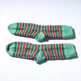 Green Kumaun Hand Knitted Woolen Socks (Adult)