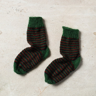  Green Kumaun Hand Knitted Woolen Socks - Kids