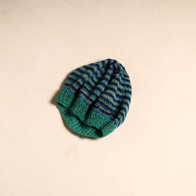 Green - kumaun hand knitted woollen beret cap 49