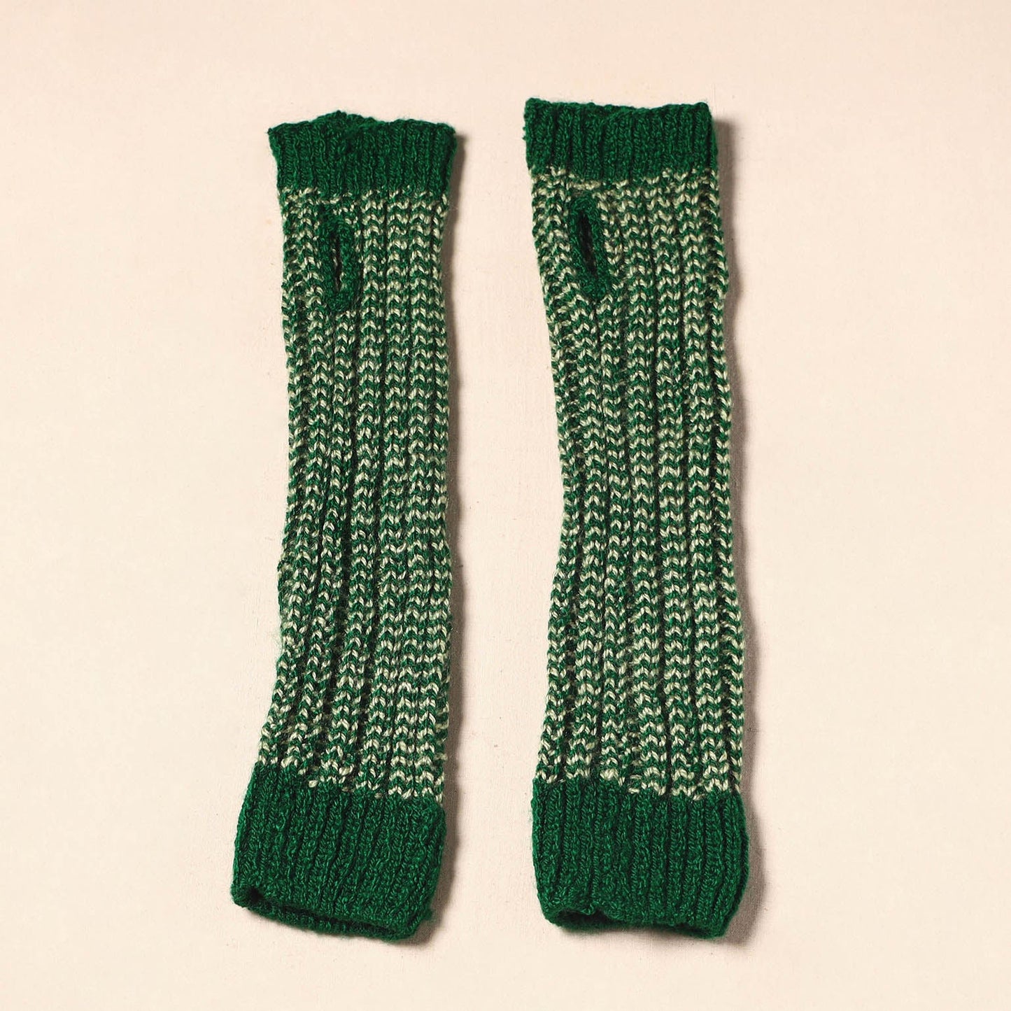 Green Kumaun Hand Knitted Woollen Hand Warmer