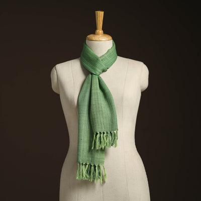 Green - kumaun handwoven merino wool scarf 138 - handcrafted