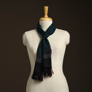 Green - kumaun handwoven merino wool scarf 148 - handcrafted