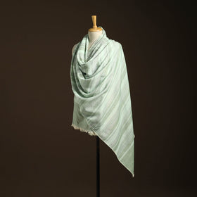 Green - kumaun handwoven merino wool shawl for men 08