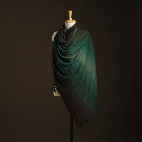 Green - kumaun handwoven merino wool shawl for women 55