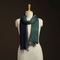 Green - kumaun handwoven merino wool stole 93 - handcrafted