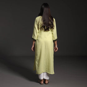 Green Kumaun Handwoven Straight Merino Woolen Kurta for Women