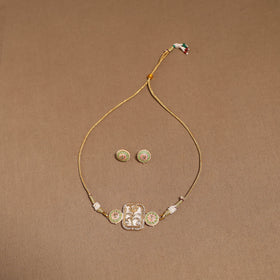 Kundan work choker necklace set 32 - handcrafted