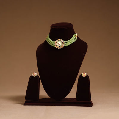 Kundan work choker necklace set 39 - handcrafted