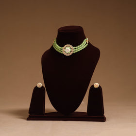 Kundan work choker necklace set 39 - handcrafted