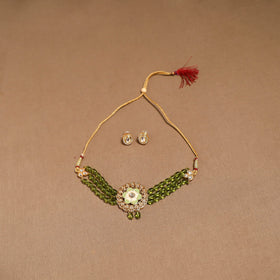 Kundan work choker necklace set 41 - handcrafted