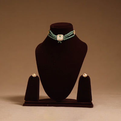 Kundan work choker necklace set 50 - handcrafted