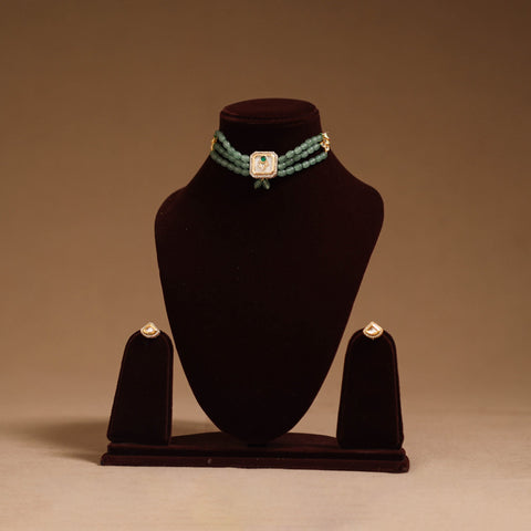 Kundan work choker necklace set 50 - handcrafted