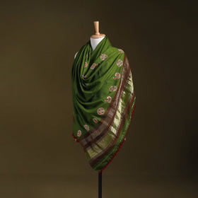 Green - kutch ahir hand embroidery mirror work woollen