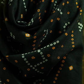 Green - kutch bandhani handwoven merino wool shawl 41