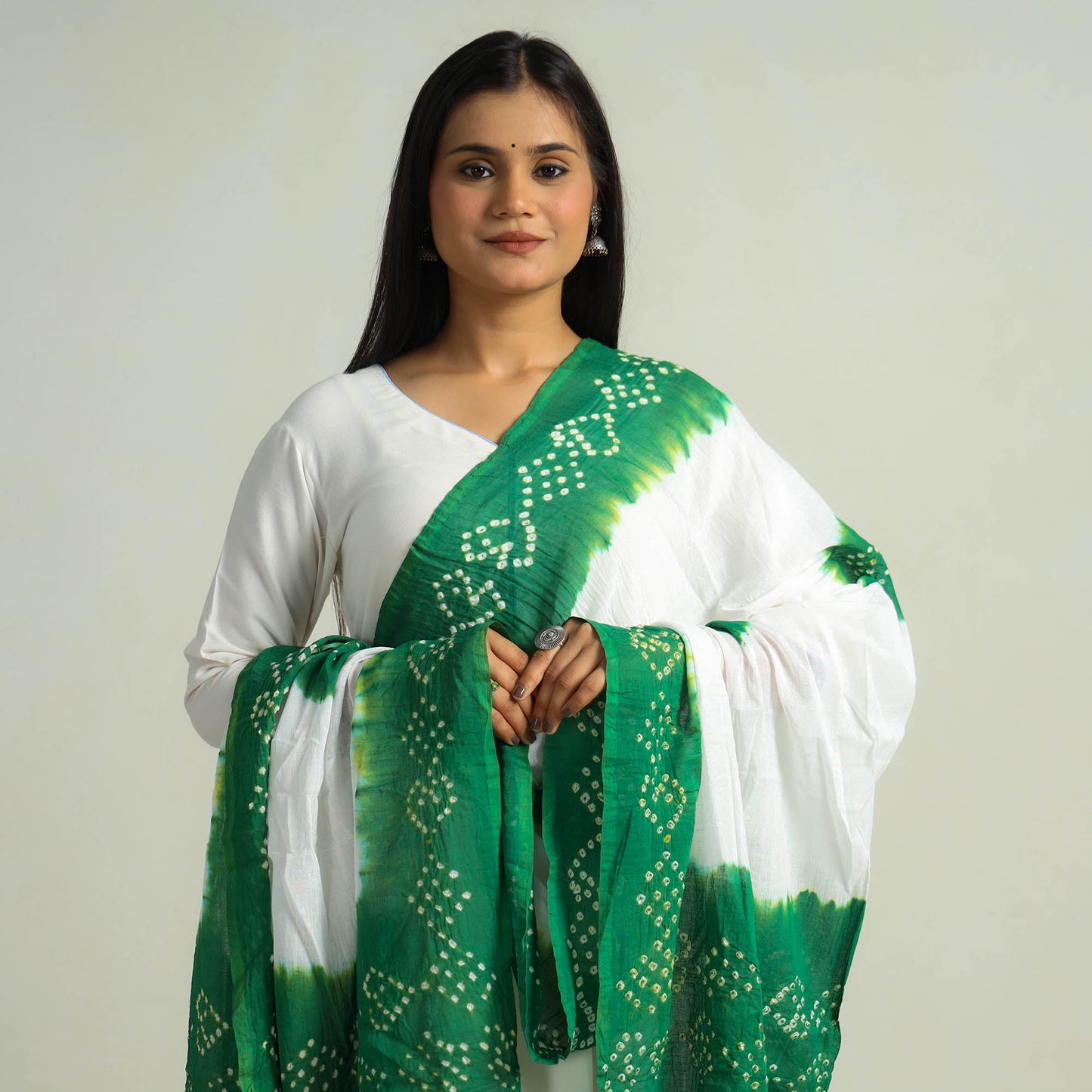  Kutch Bandhani Tie-Dye Cotton Dupatta 01 