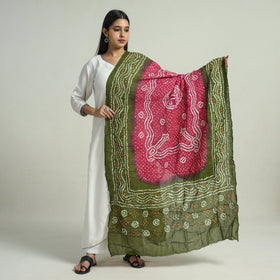  Green Kutch Bandhani Tie-Dye Cotton Dupatta