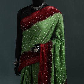 Kutch bandhani tie-dye cotton saree with blouse piece 07