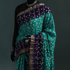 Kutch bandhani tie-dye cotton saree with blouse piece 16