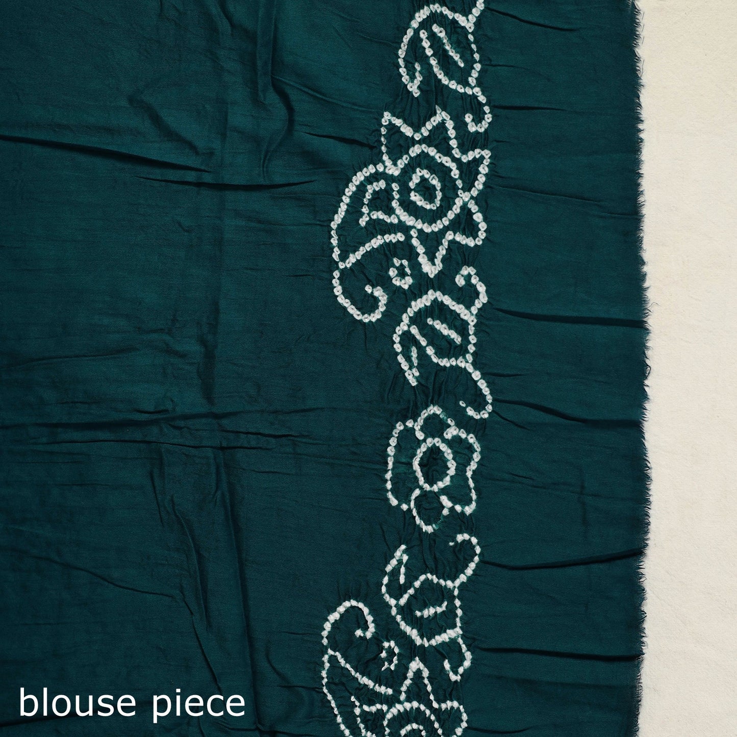 Green - Kutch Bandhani Tie-Dye Cotton Saree with Blouse Piece