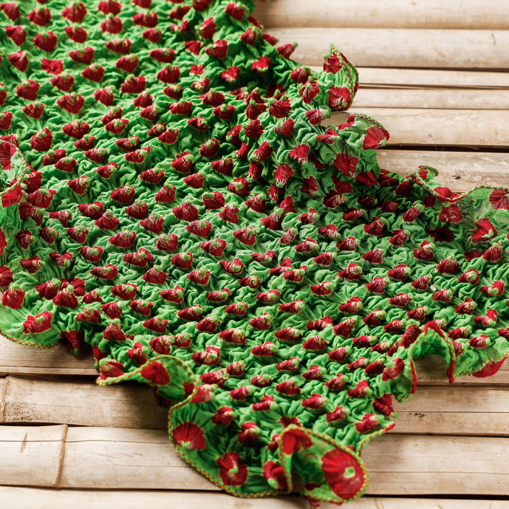  Green Kutch Bandhani Tie-Dye Cotton Stole 