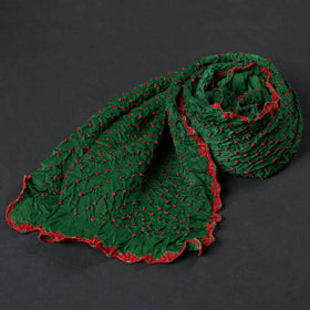 Kutch Bandhani Silk Stole - Tie-Dye Artistry