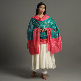Buy Kutch Bandhani Tie-Dye Mul Cotton Dupatta 110 Online at iTokri.com