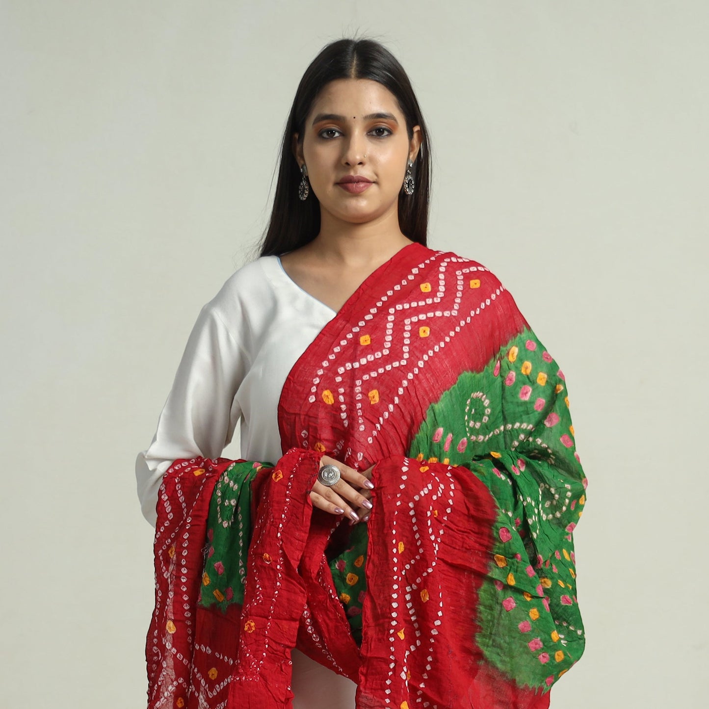  Kutch Bandhani Tie-Dye Mul Cotton Dupatta 24 