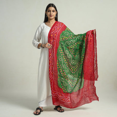  Kutch Bandhani Tie-Dye Mul Cotton Dupatta 24 