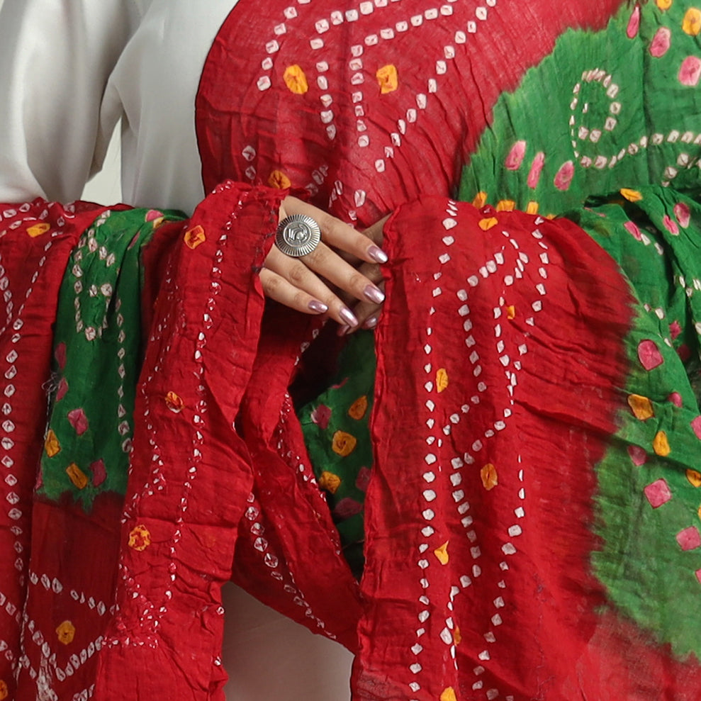  Kutch Bandhani Tie-Dye Mul Cotton Dupatta 24 