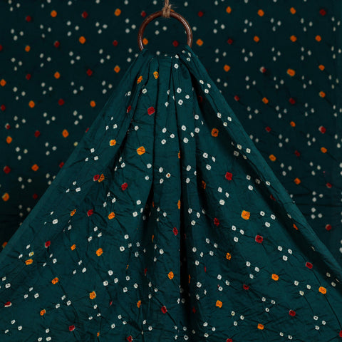 Green - kutch bandhani tie-dye mul cotton fabric