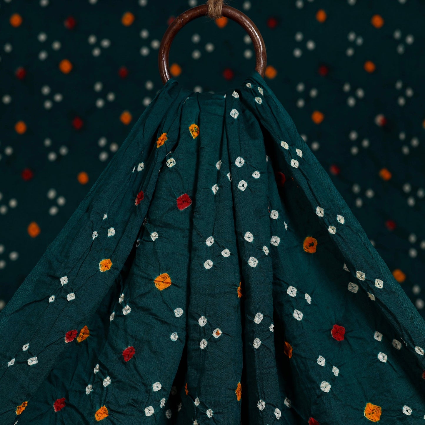 Green - kutch bandhani tie-dye mul cotton fabric