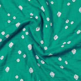 Green Kutch Bandhani Tie-Dye Mul Cotton Precut Fabric 