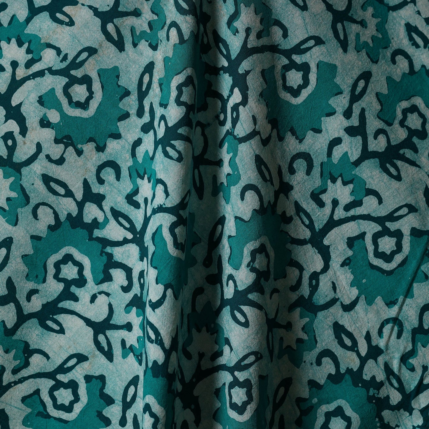 Green - kutch batik cotton fabric 01 - handcrafted