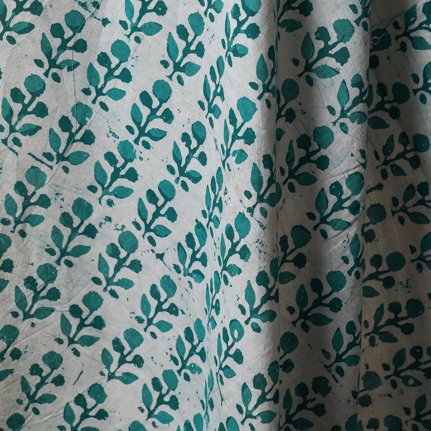 Green - kutch batik cotton fabric 05 - handcrafted